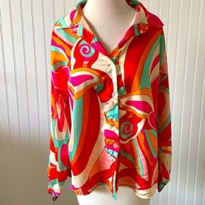 Gigi Moda retro satin style top